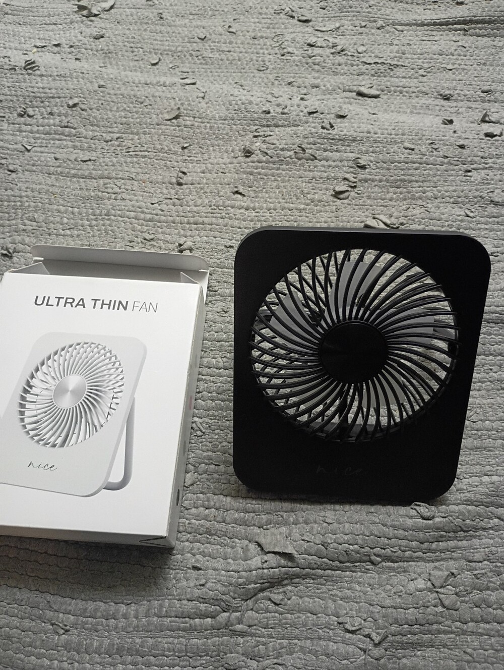 Ultra Thin Portable Desk Fan - Black